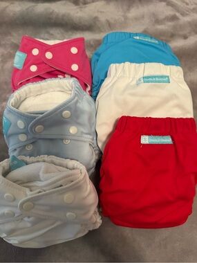 6 Charlie Banana Reusable Cloth Diaper Set w/ Inserts size Small
